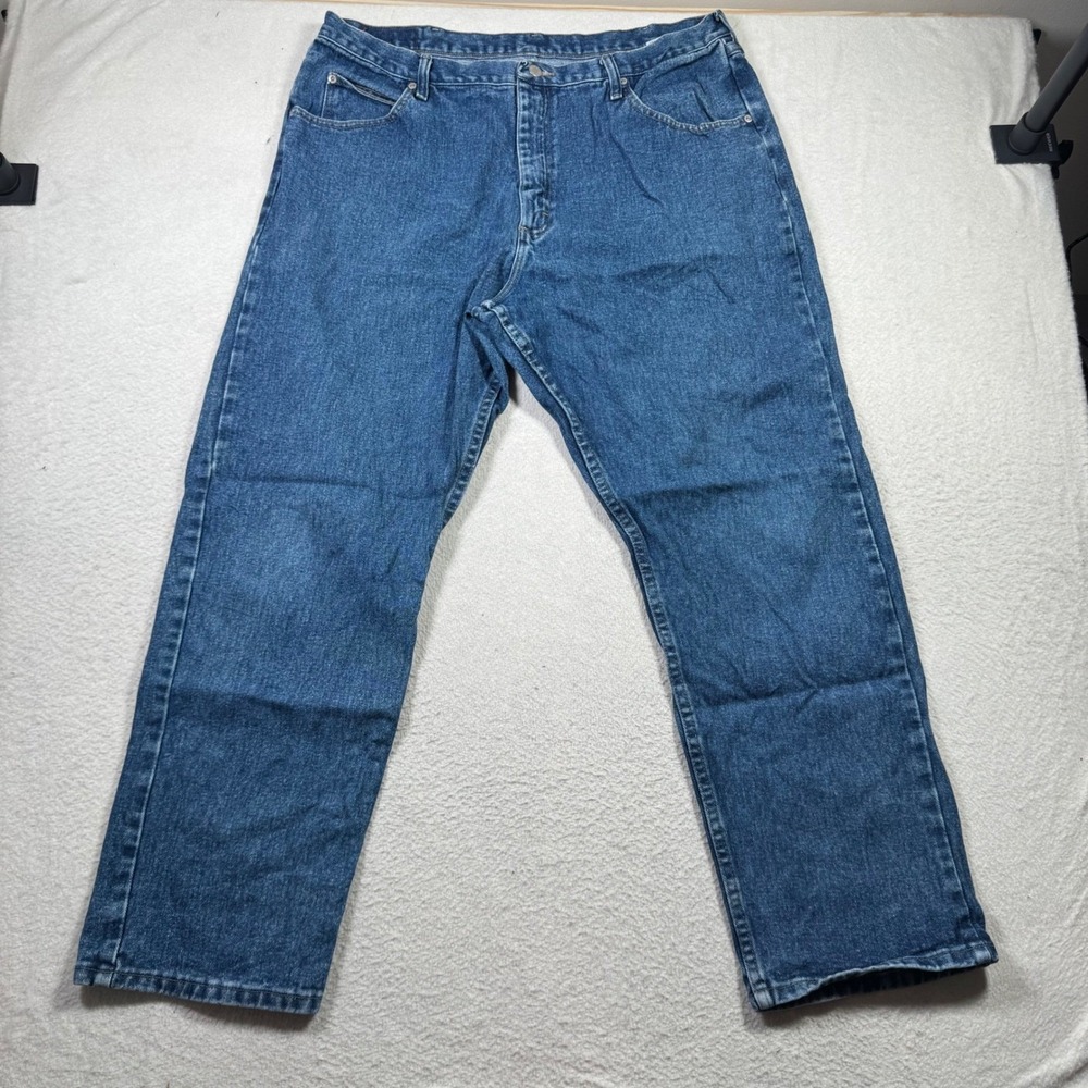 Wrangler Jeans Mens 40x30 Blue Good Five Star Premium Denim Straight Leg 9760WDR